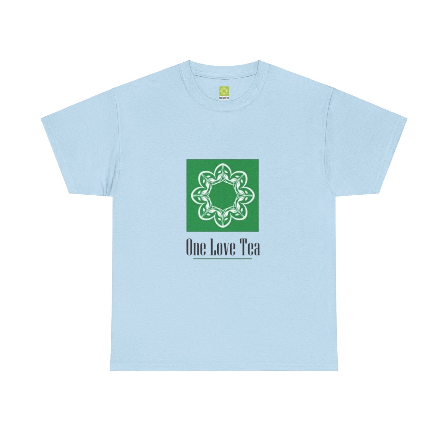 One Love Tea Shirt with Green Logo