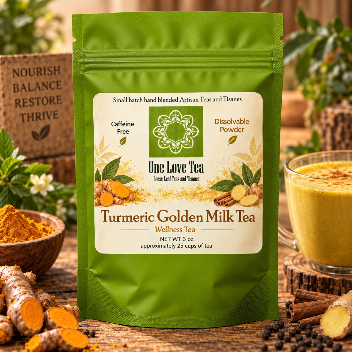 Turmeric Golden Milk 3 oz - instant powder -