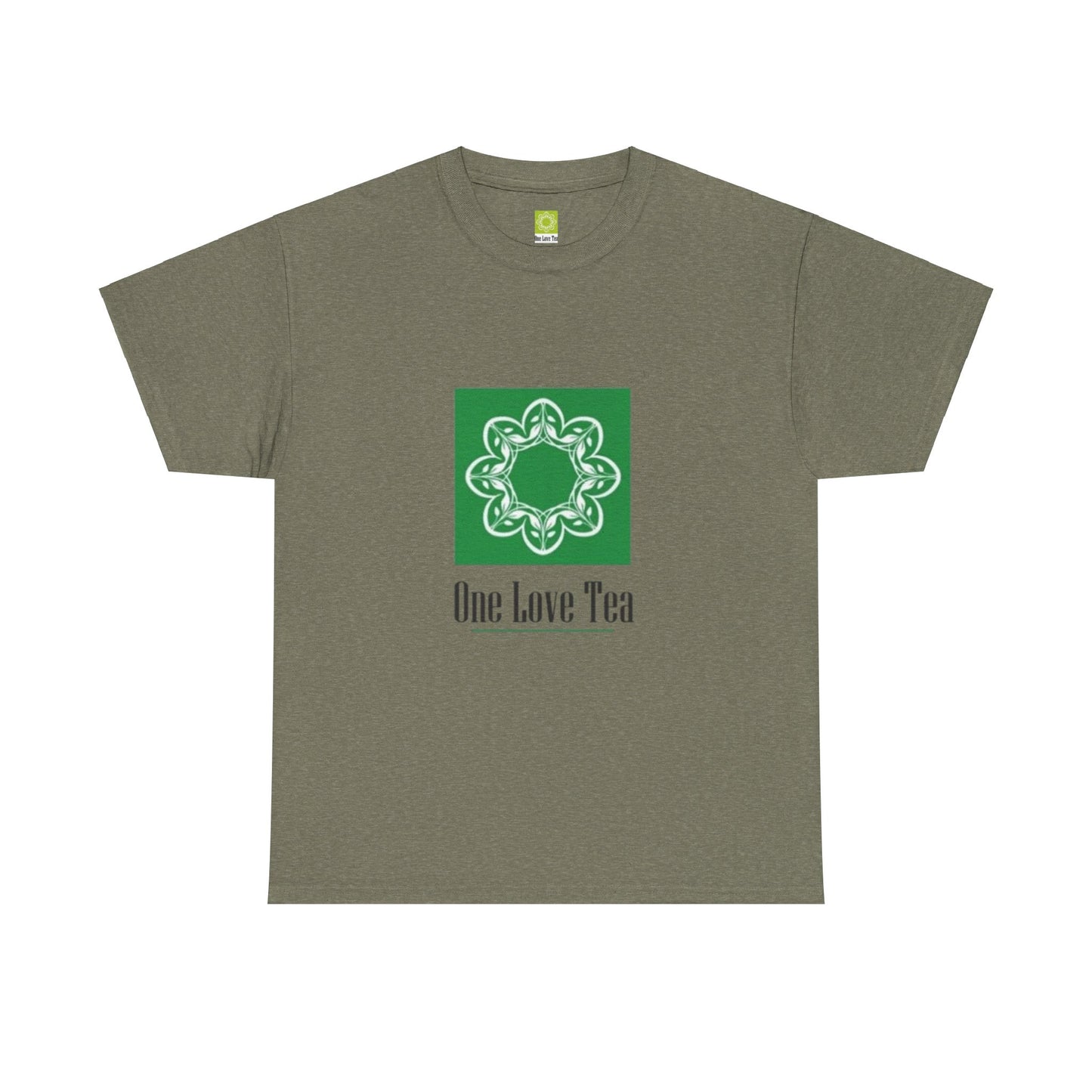 One Love Tea Shirt with Green Logo