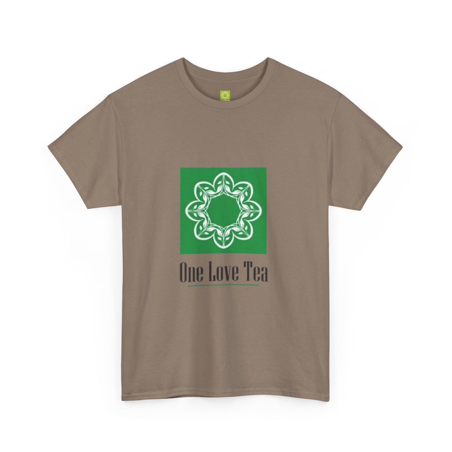 One Love Tea Shirt with Green Logo