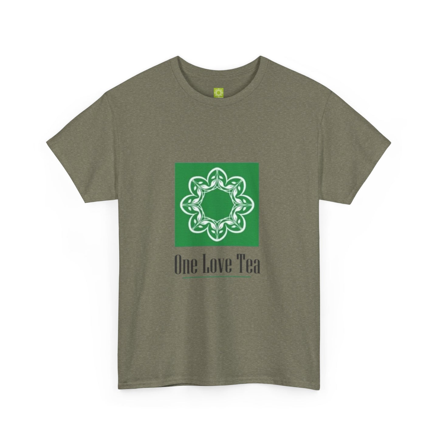 One Love Tea Shirt with Green Logo