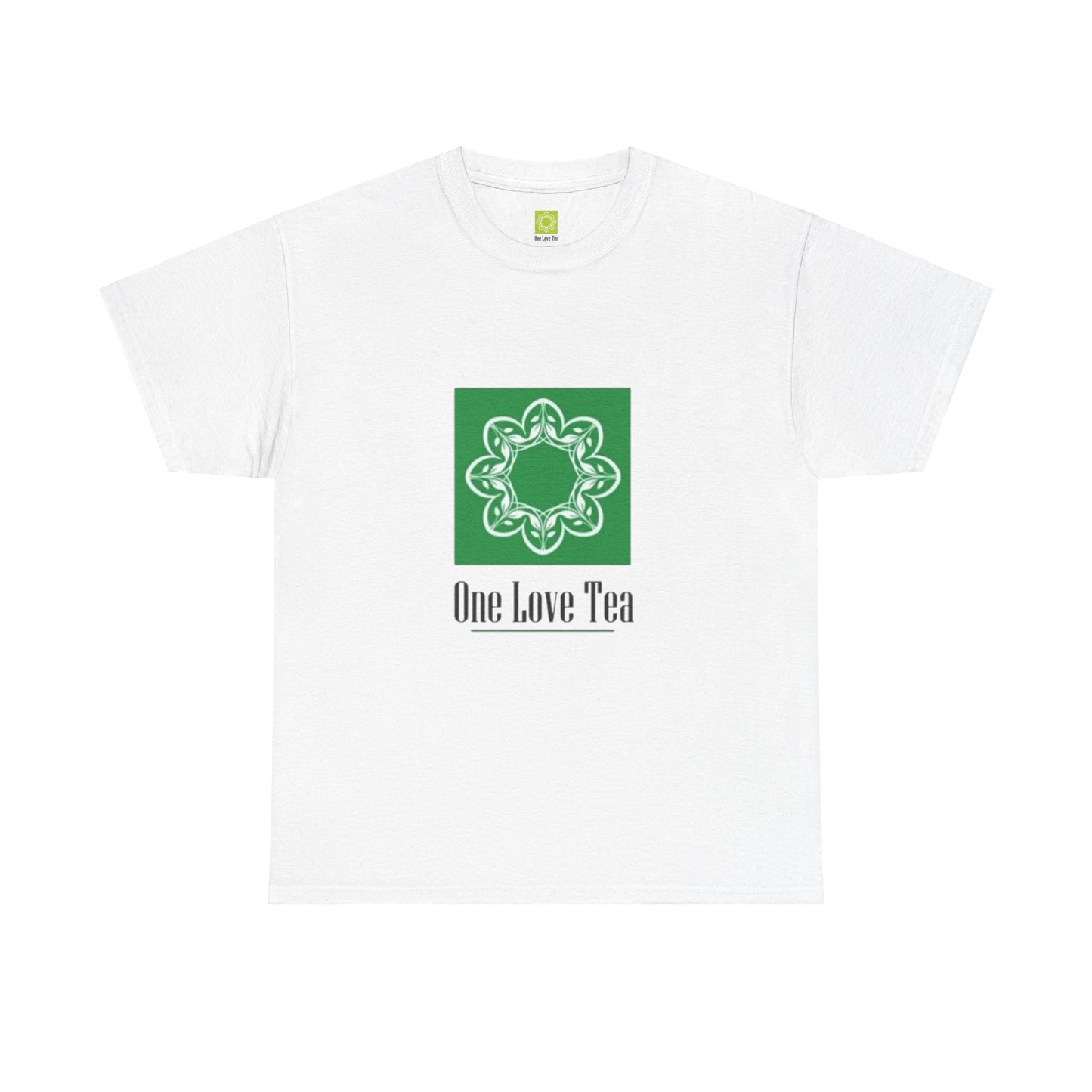 One Love Tea Shirt with Green Logo