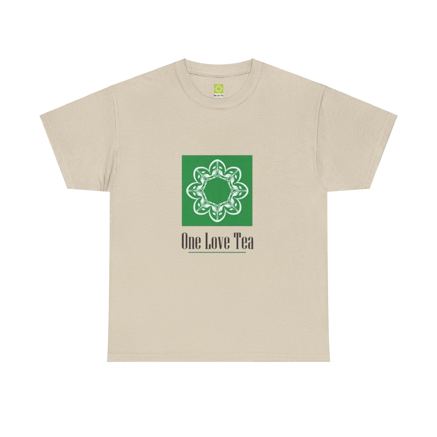 One Love Tea Shirt with Green Logo