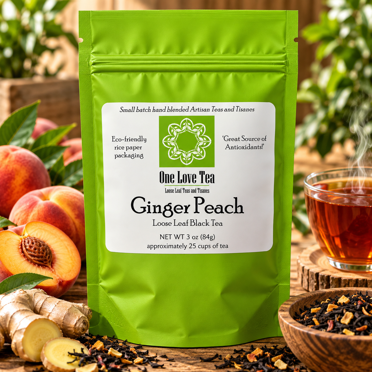Ginger Peach Black Tea 3 oz
