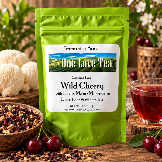 Wild Cherry with Lions Mane Mushroom Tea 3 oz