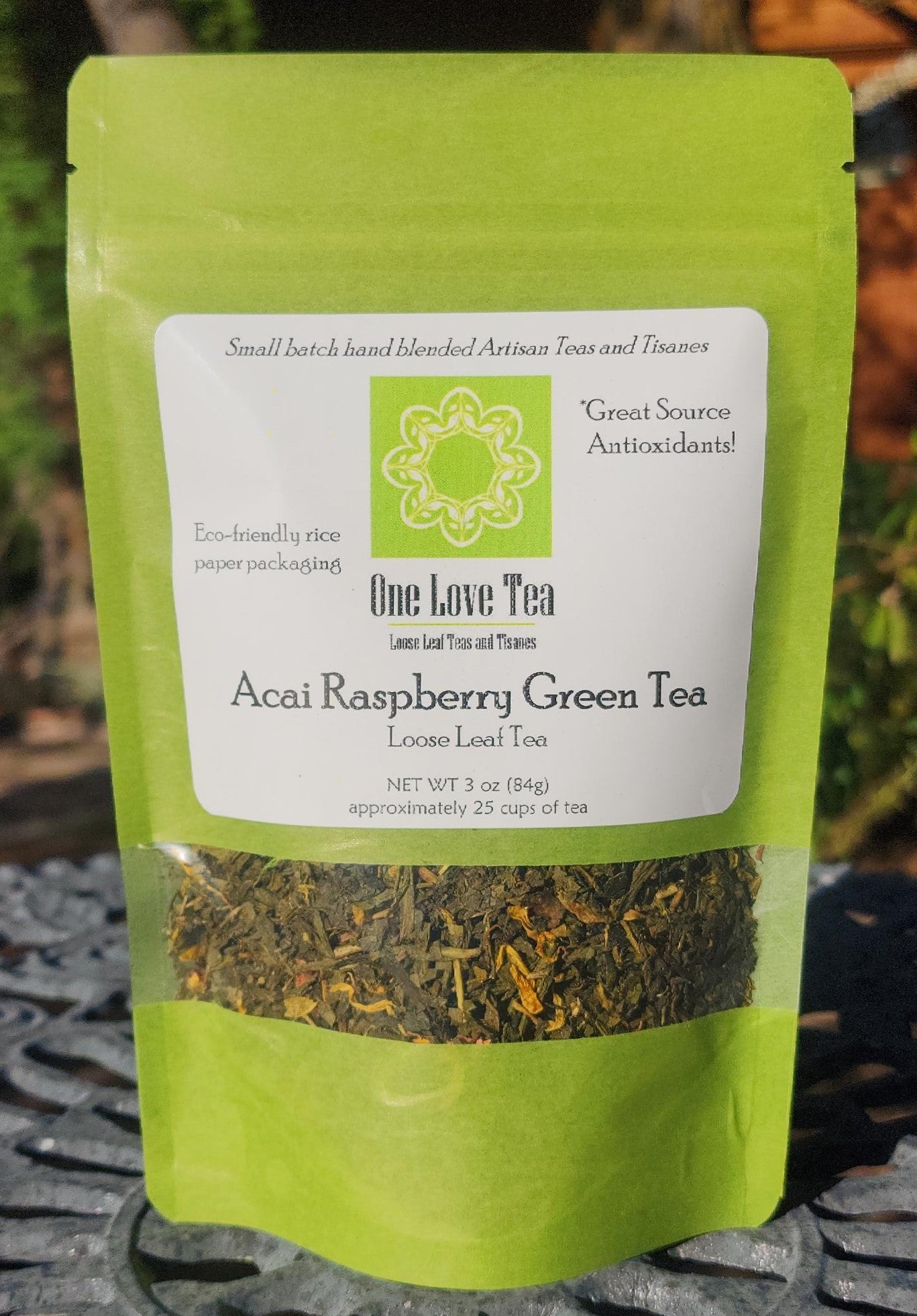 Acai Raspberry Green Tea 3 oz – One Love Tea
