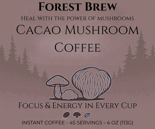 Cacao Mushroom Coffee 4 oz - instant powder -
